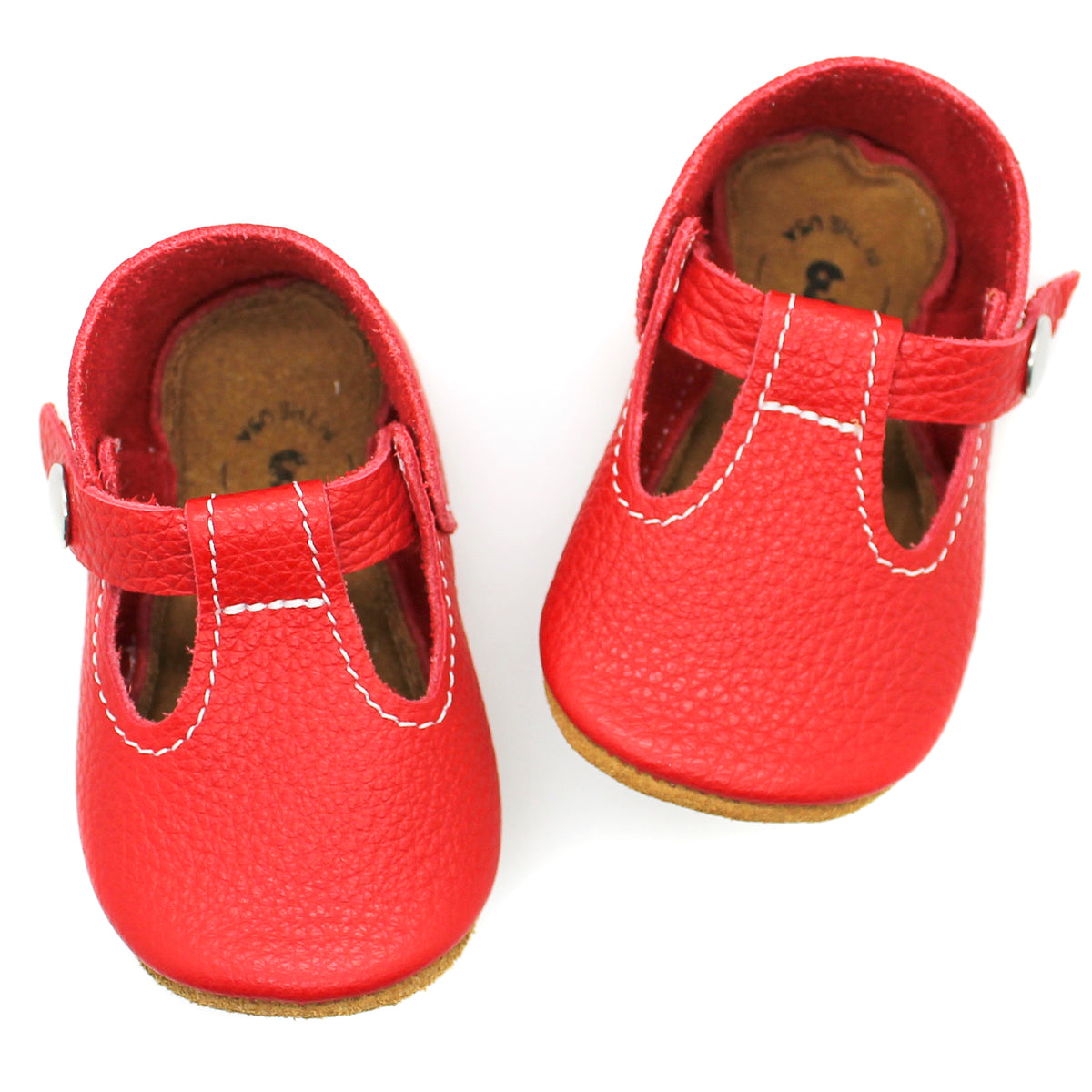 the original soft soled t-strap: red – mon petit shoes
